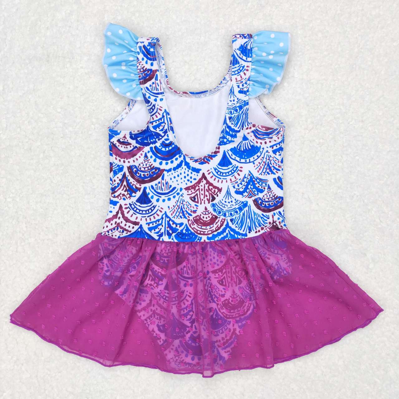 1 piece fish scale kids girls swimsuit