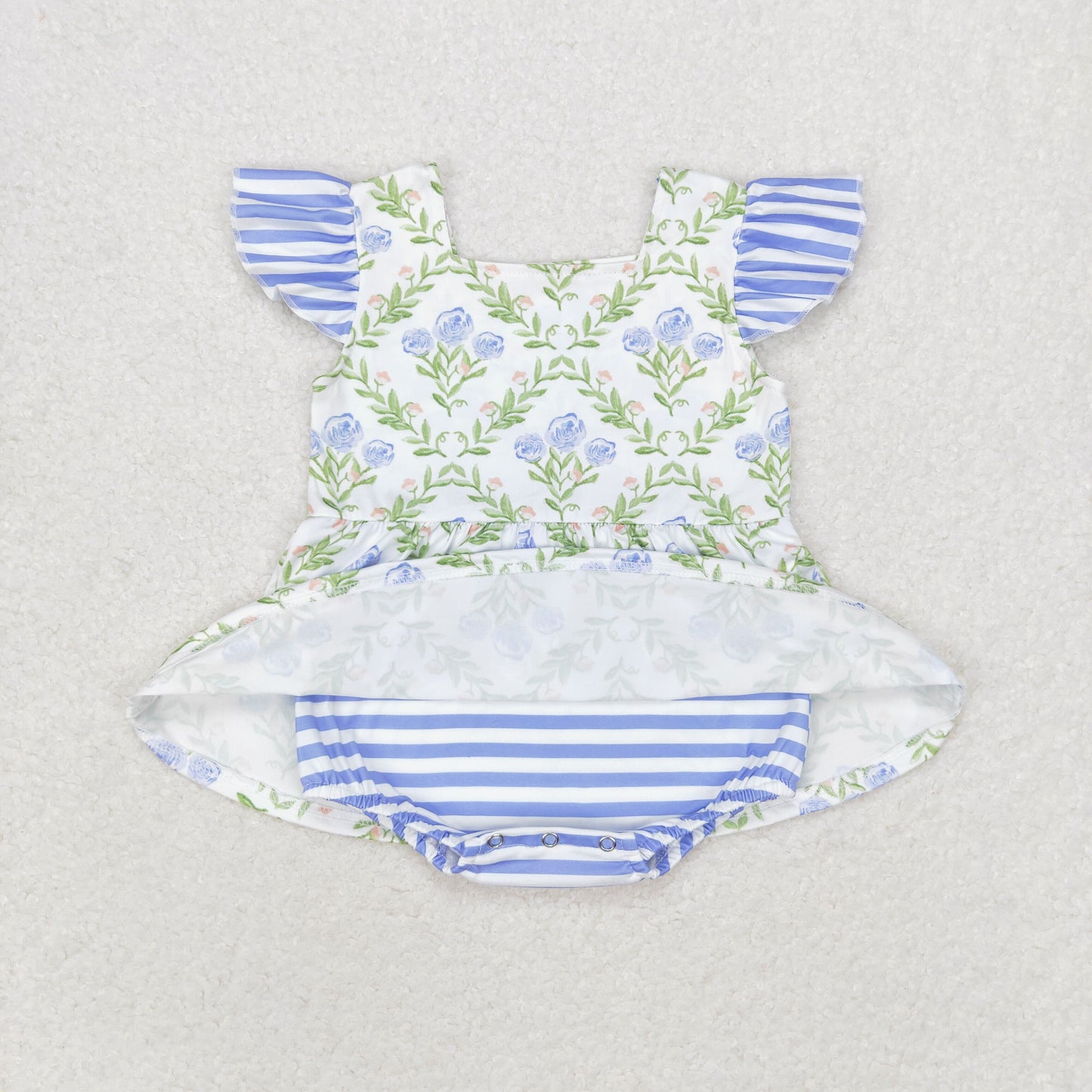 blue floral twirl bubble