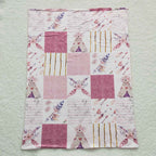 Feather camping minky patchwork blanket