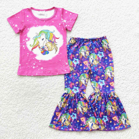 Cute unicorn cartoon bells set girl outfit