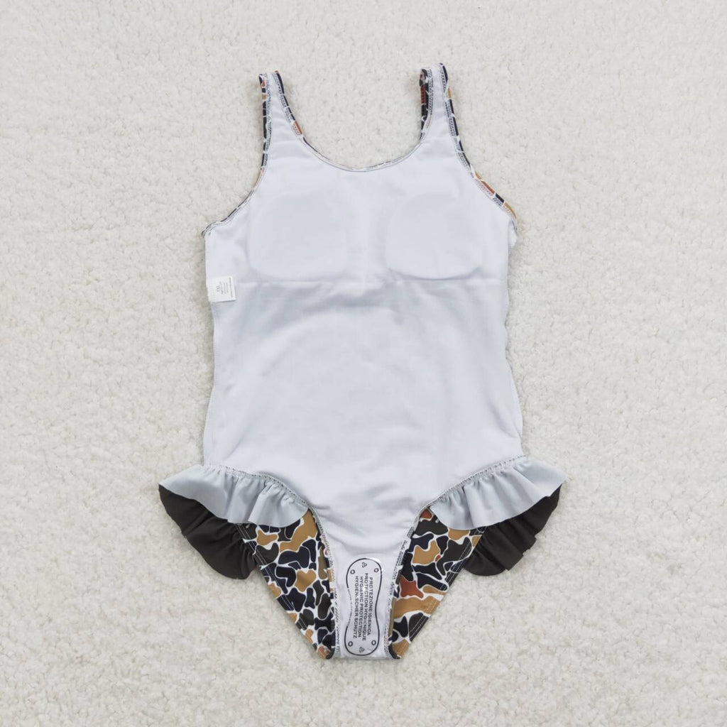 girls one piece swimsuit,camo swimwear