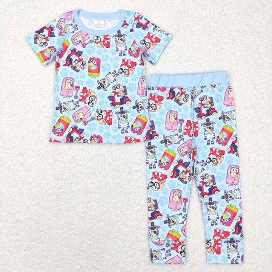 boy short sleeve cartoon dog pajama