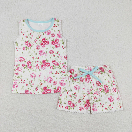 toddler girl clothing summer floral tank shorts set