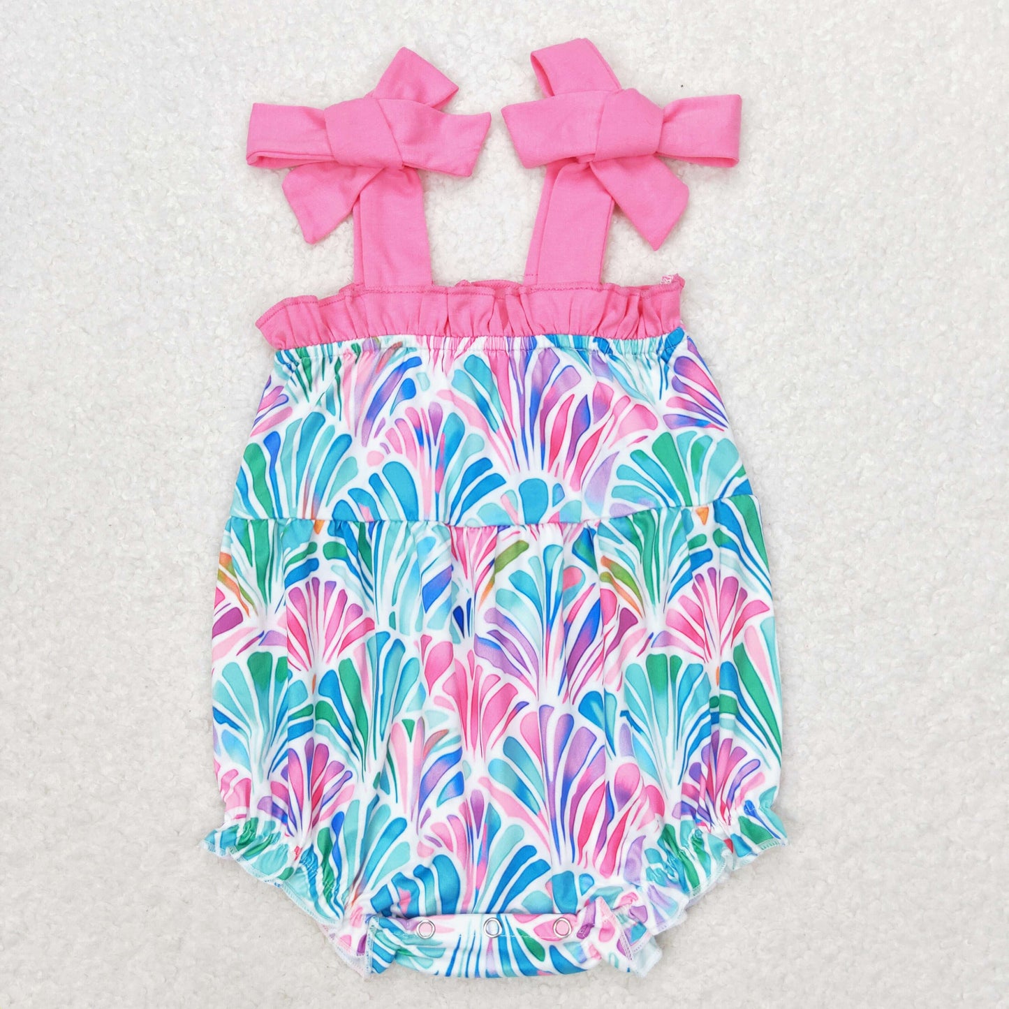 baby girl strap watercolor shell bubble