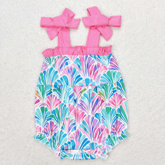 baby girl strap watercolor shell bubble