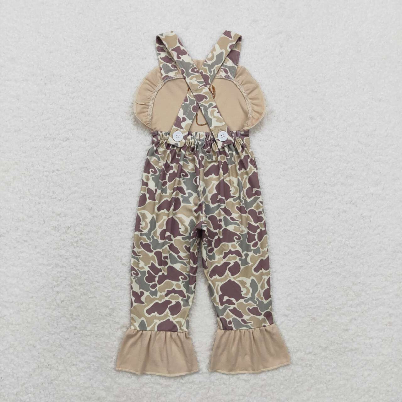 baby girl deer embroidery camo romper overall