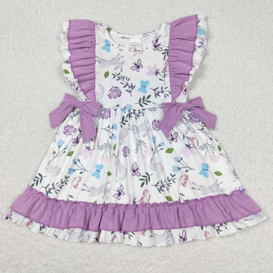 girl easter dress rabbit&floral ruffle dress