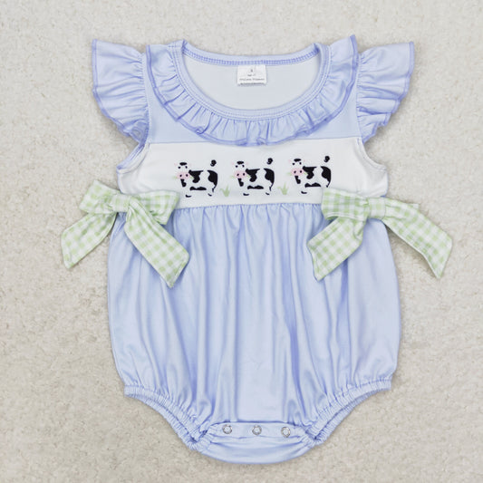 solid cow print bow bubble