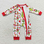 Christmas baby sleeper zipper PJs infant romper