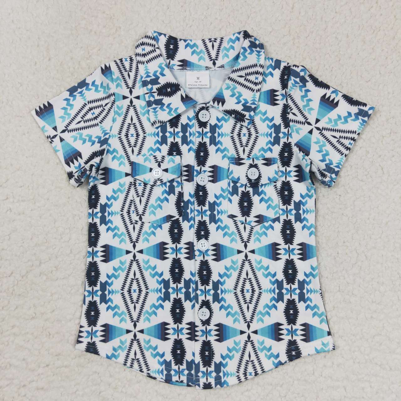 western clothes short sleeve aztec button shirt boys clothing