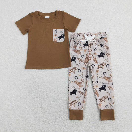 brown rodeo pants set boys outfit