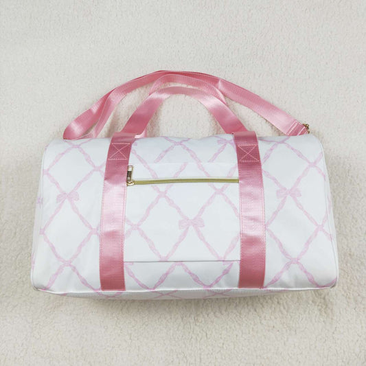 pink bow print duffel & gym bags