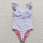 baby girl 1pcs red leopard swismuit