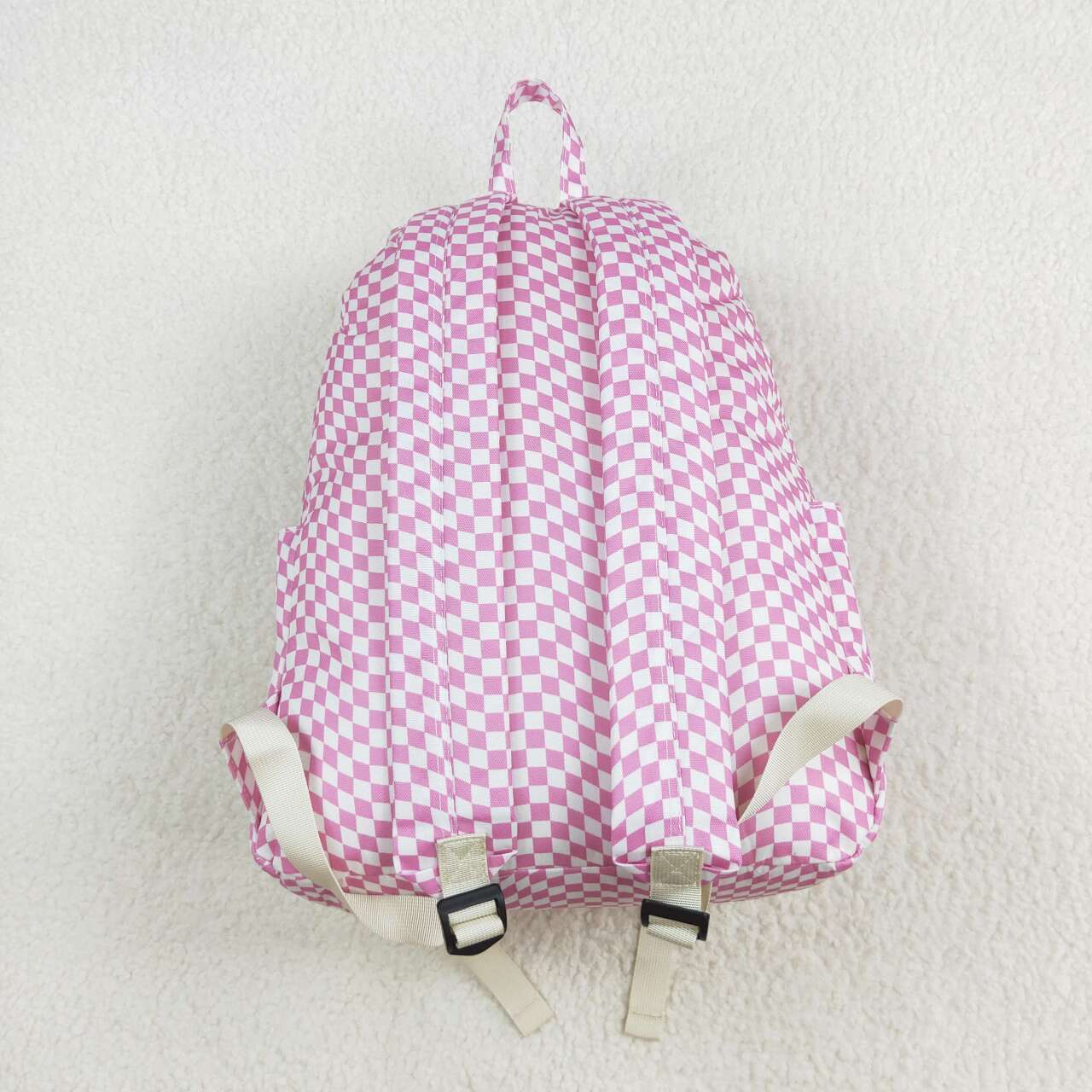 pink white checkered backpack kids bags