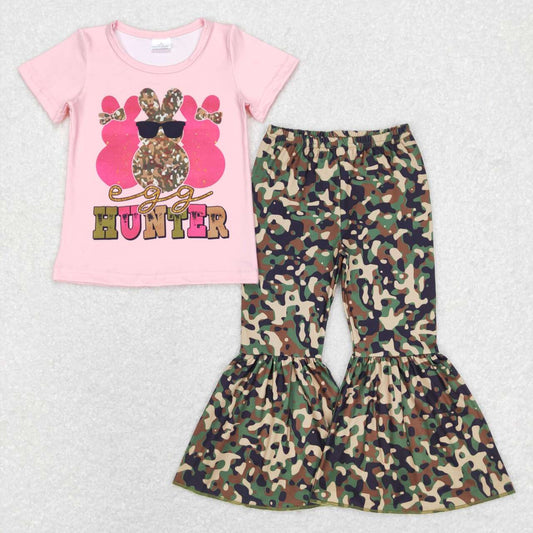 girl easter hunter camo flare pants outfit