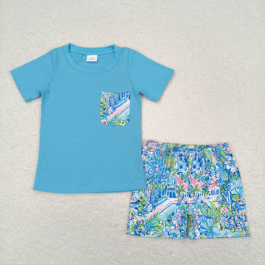 lily beach life boy pocket shorts set blue