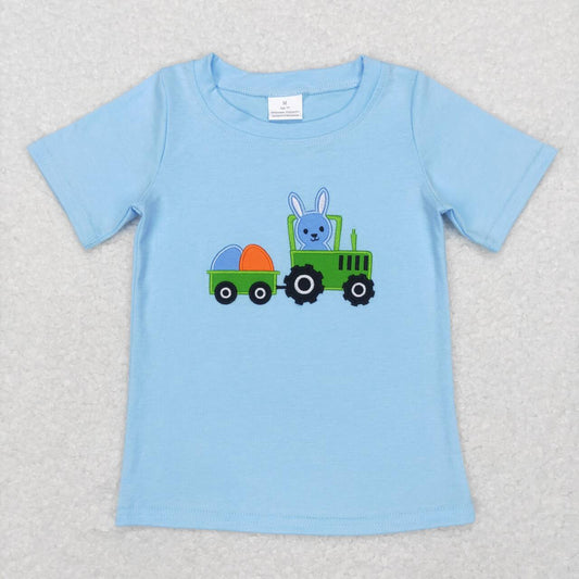 little boy easter boy truck embroidery t-shirt