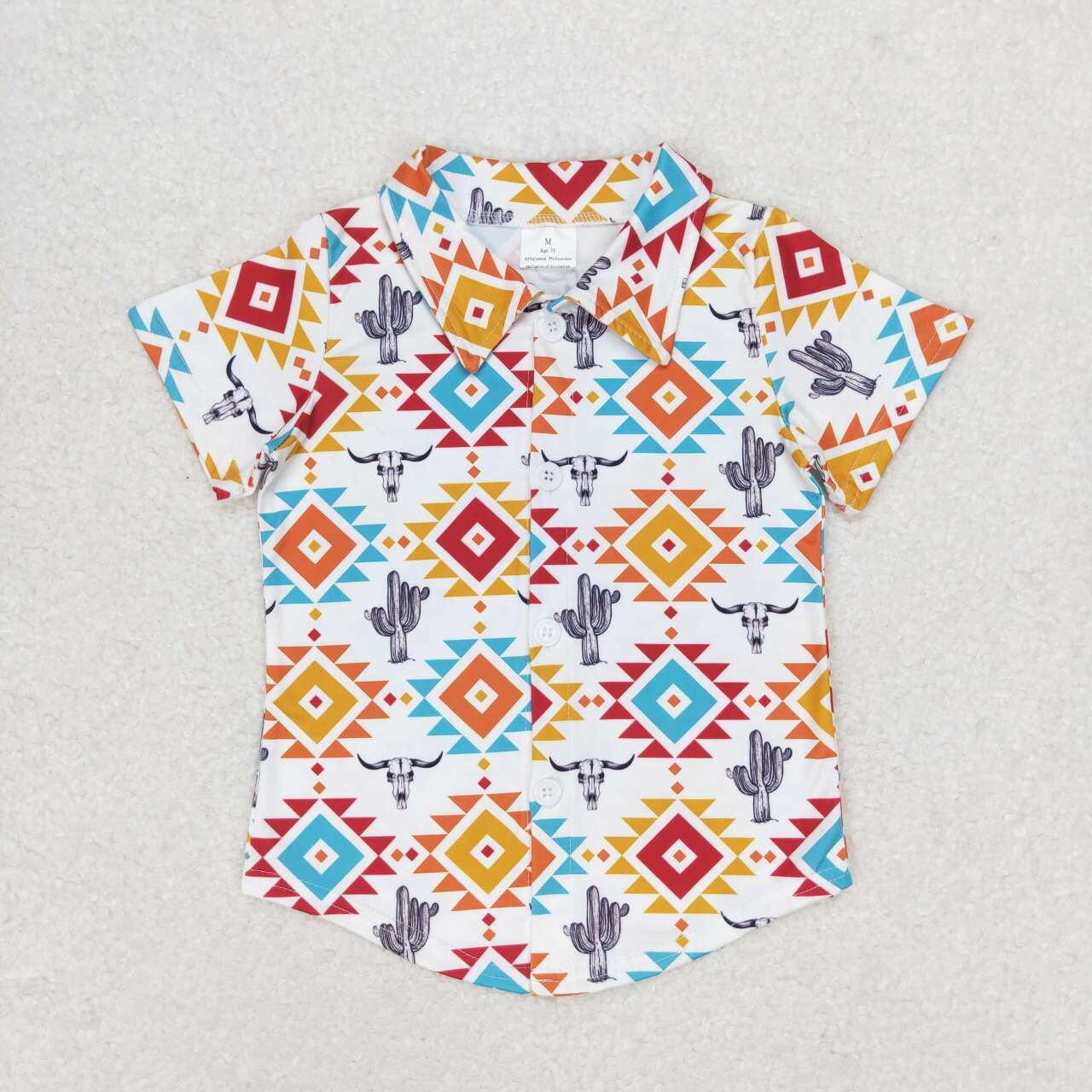 western aztec button t-shirt