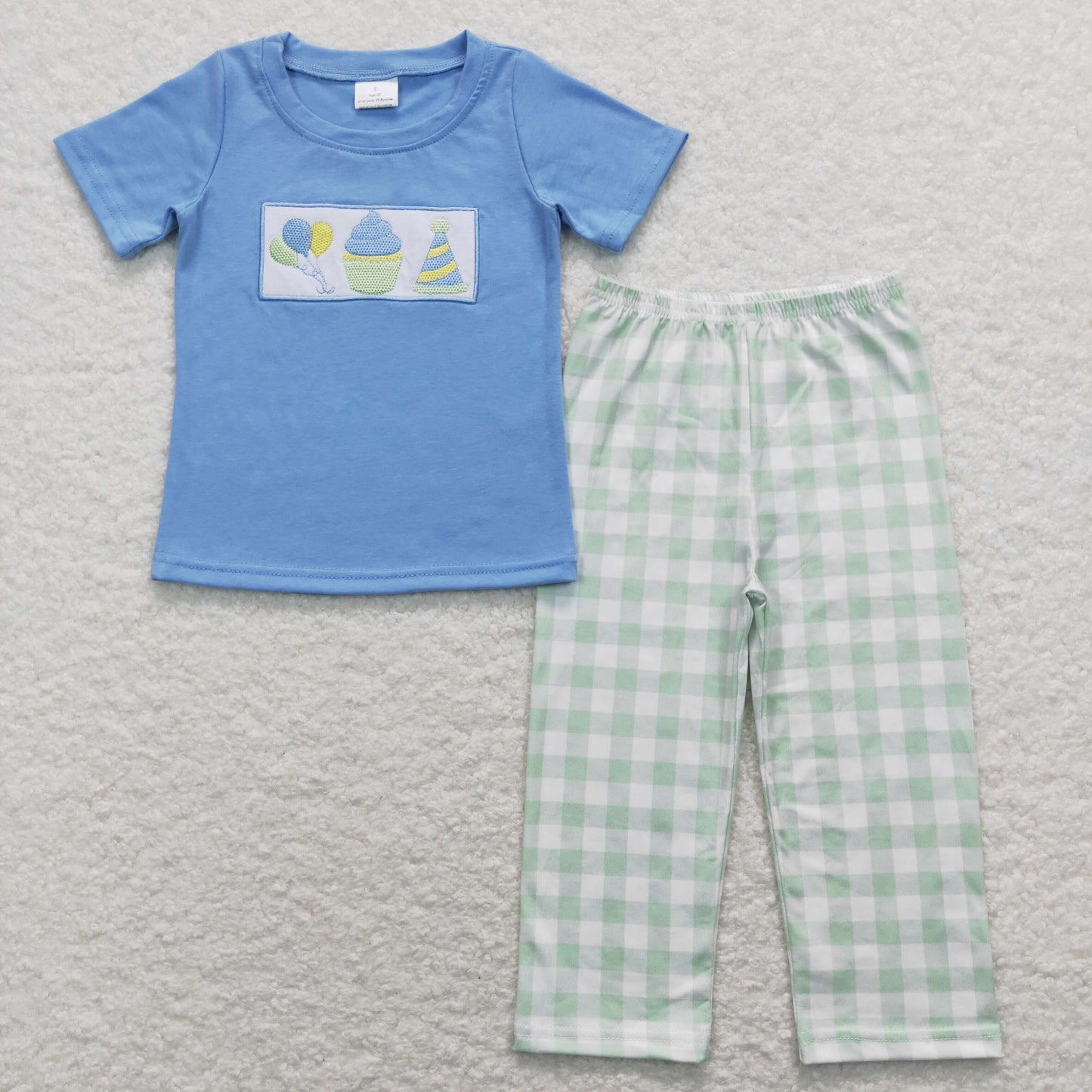 baby boy birthday embroidery pants set