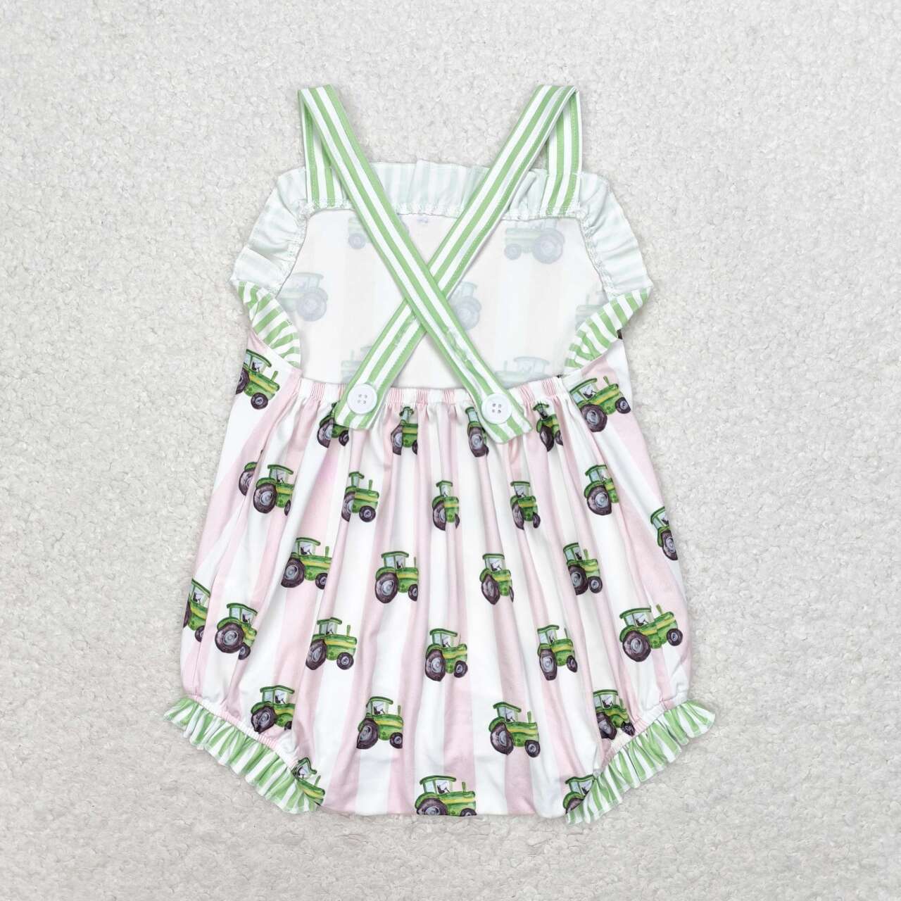 tractor print girl cross back bubble