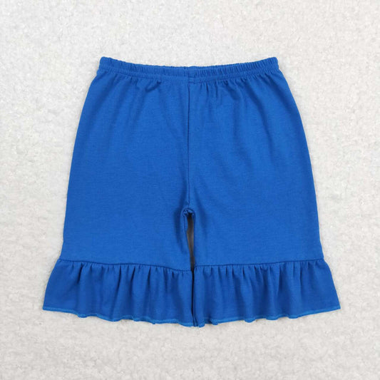 girl summer royal blue ruffle shorts