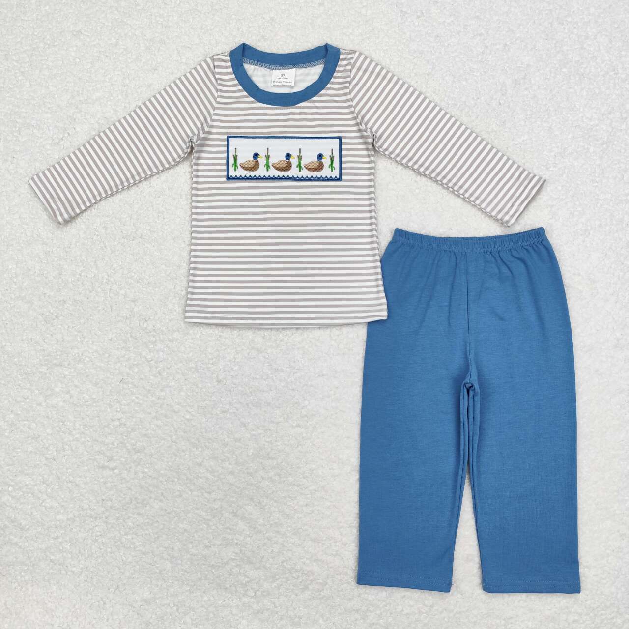 duck embroidered pants set boys clothes