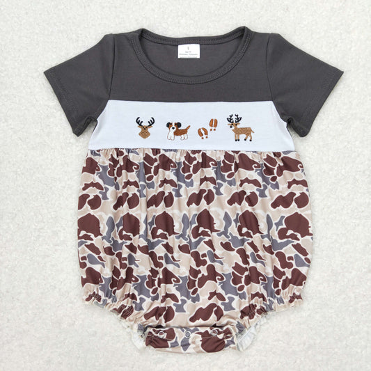 short sleeve camo embroidery bubble boy
