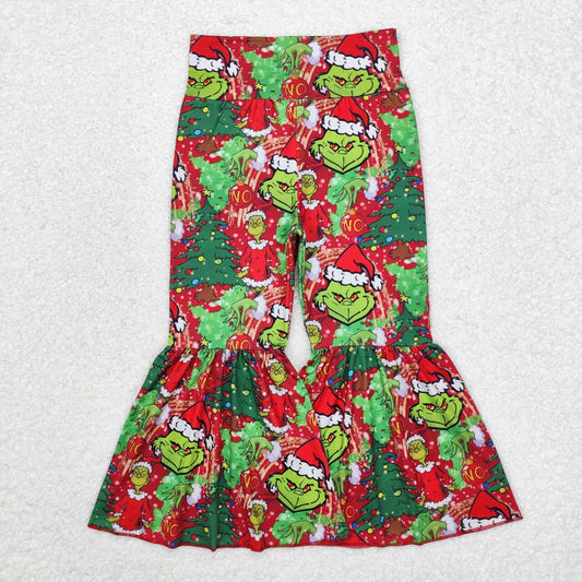 Christmas tree grinchey bell bottom flare pants