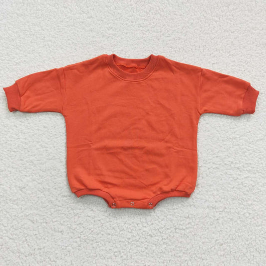 solid color rust red cotton toddler romper bodysuit
