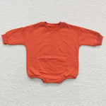 solid color rust red cotton toddler romper bodysuit