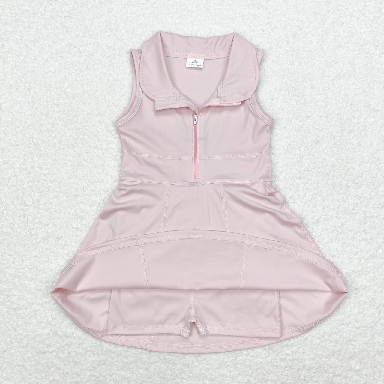 little girl light pink yoga one piece activewear