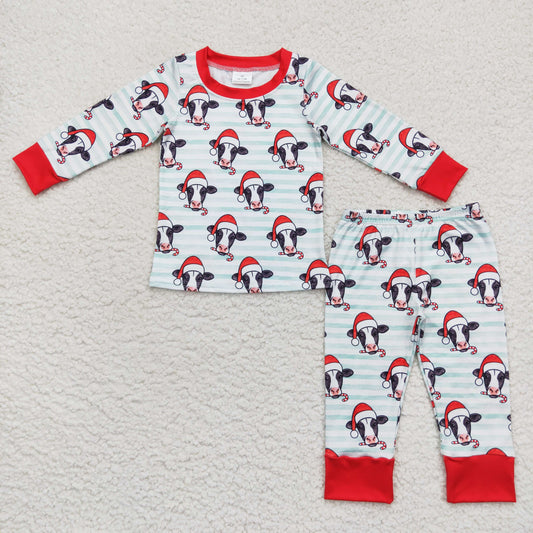 little boy cow print christmas pajama