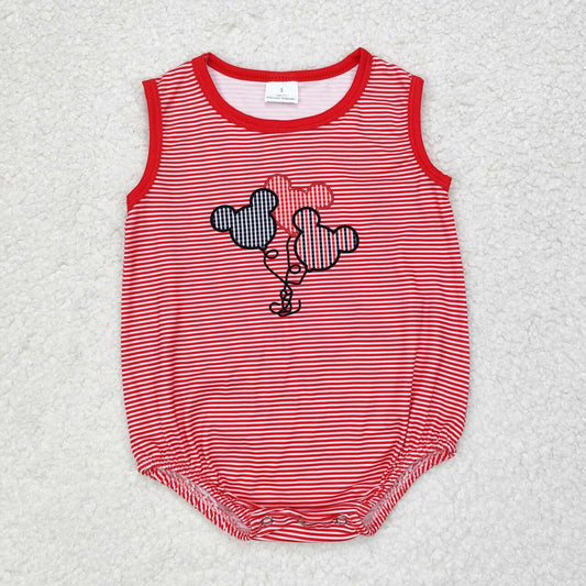 cartoon balloon red stripe baby boy tank bubble