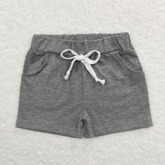 boy cotton solid gray pocket shorts kids clothing