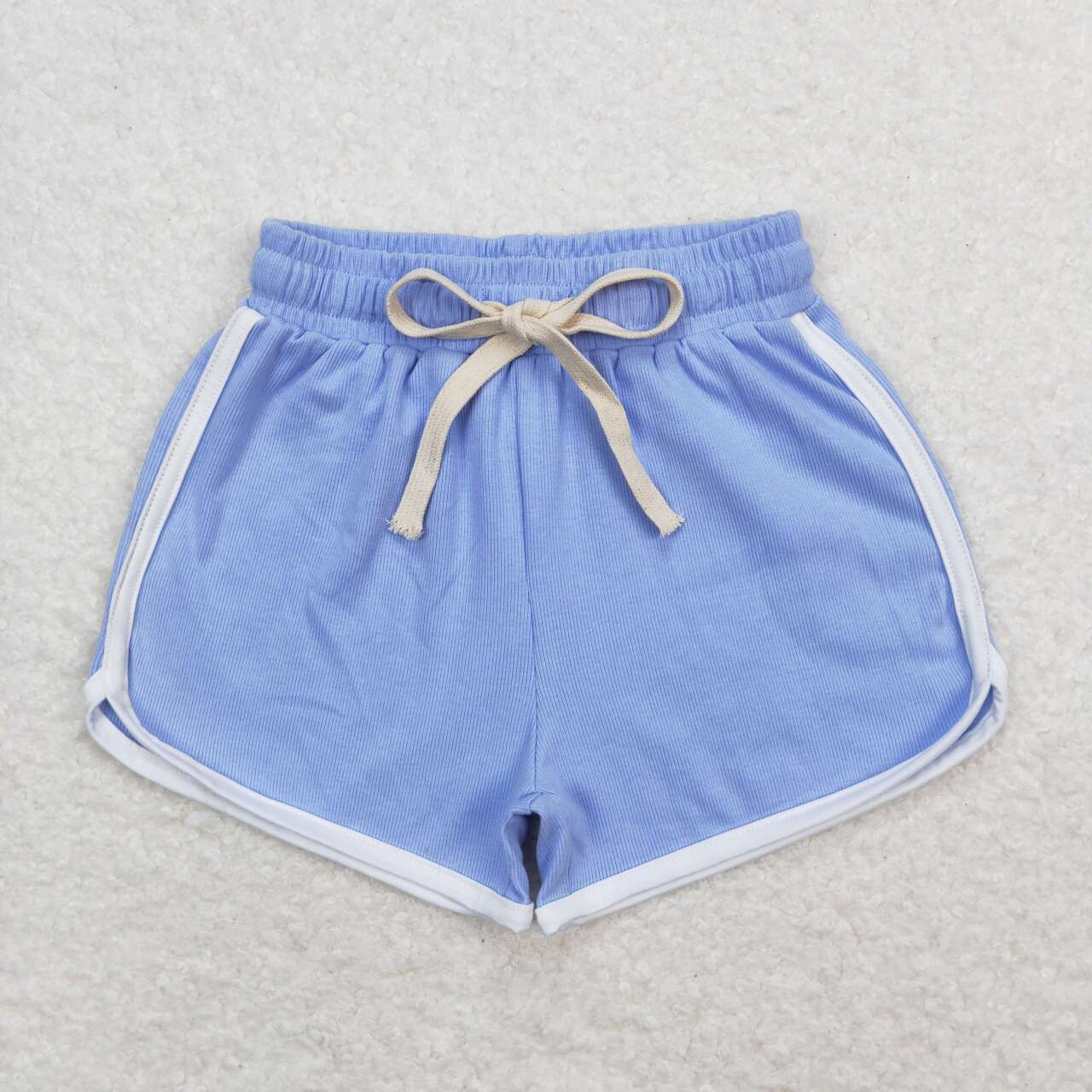 solid blue color cotton echt mulberry shorts