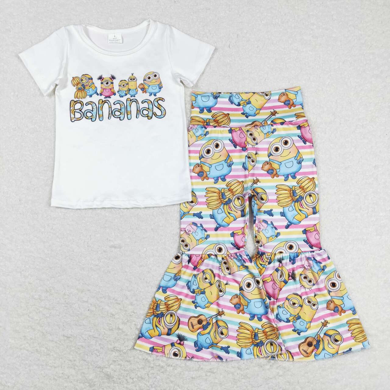 short sleeve minions banana outfit girls clothing
