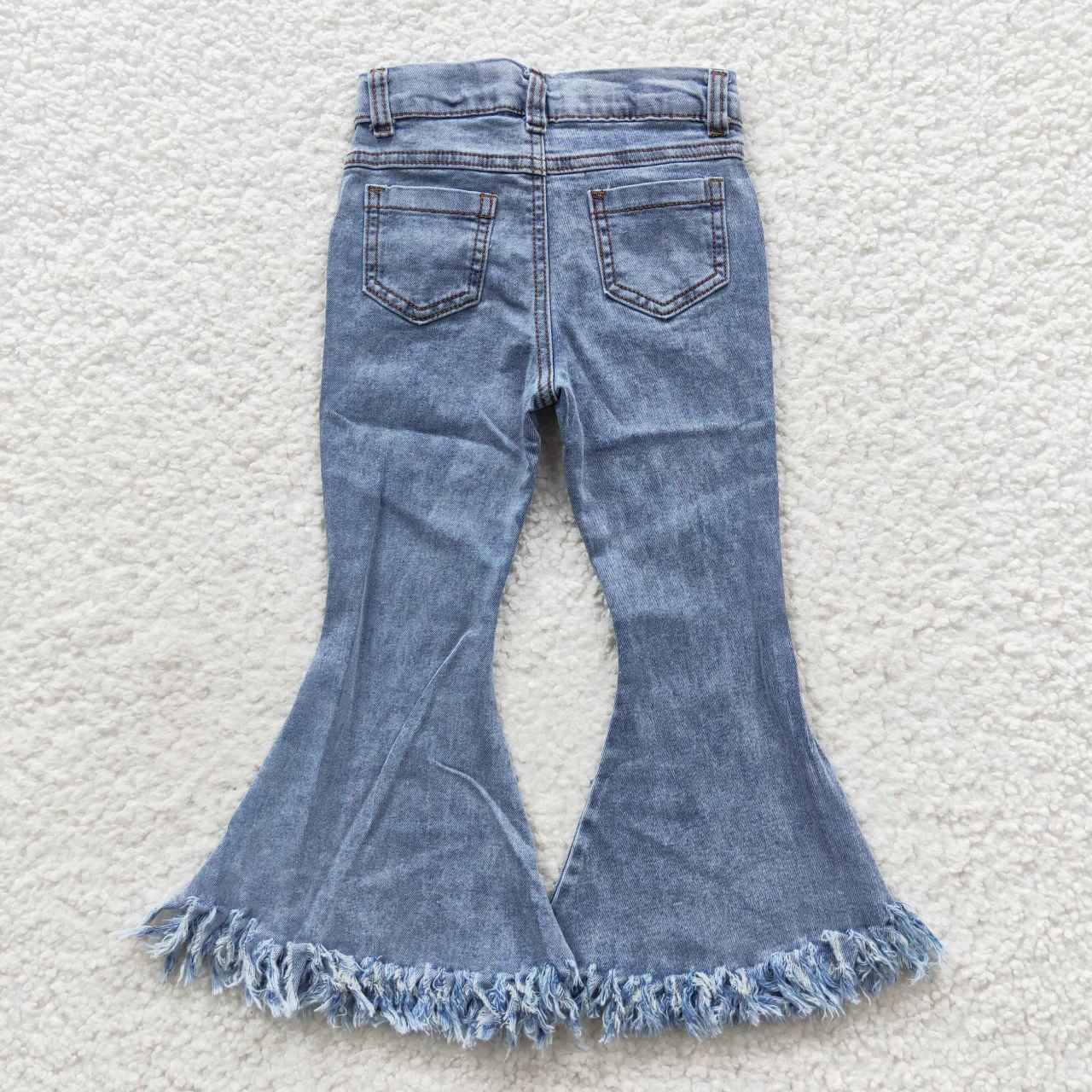 light blue denim flare pants fashion jeans