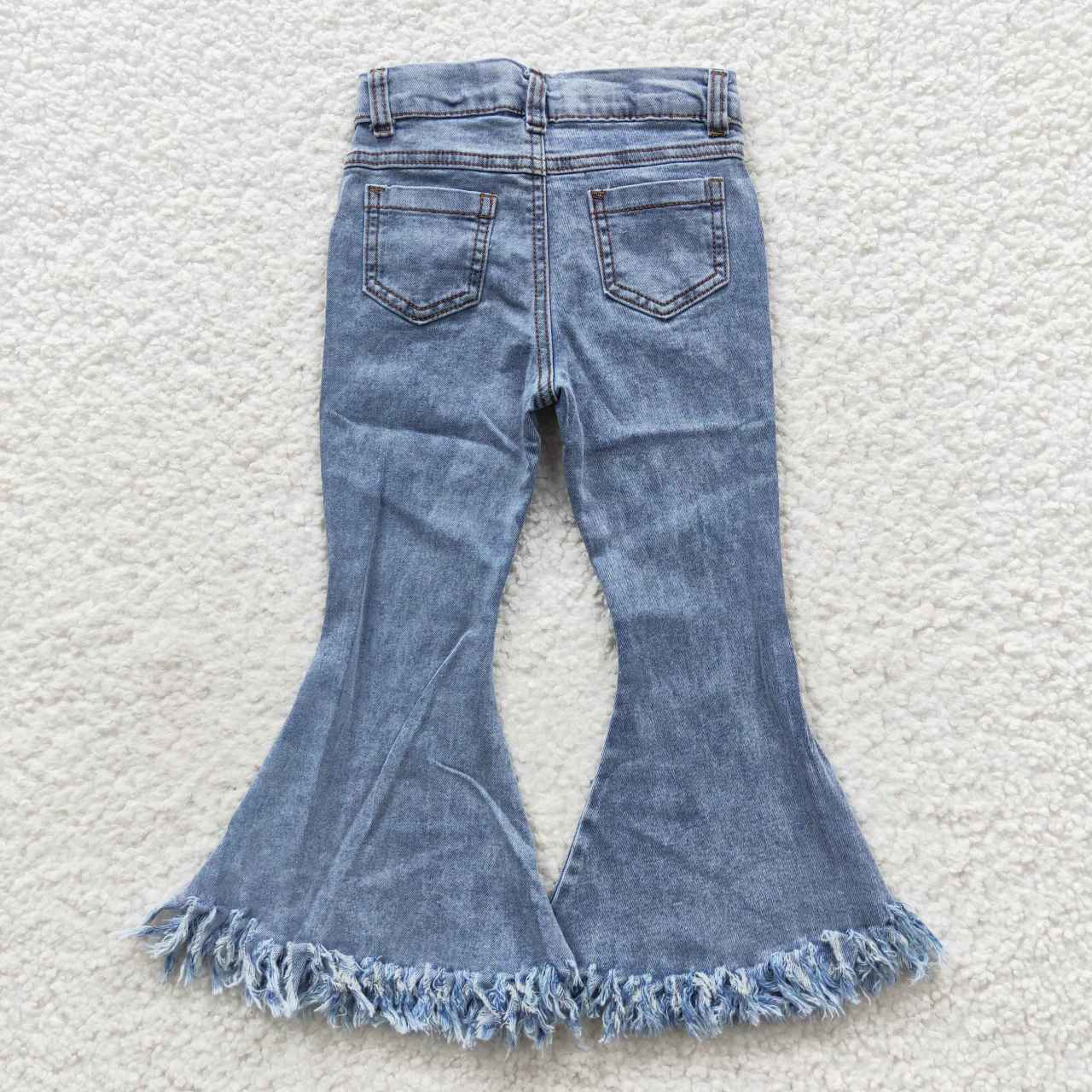 light blue denim flare pants fashion jeans