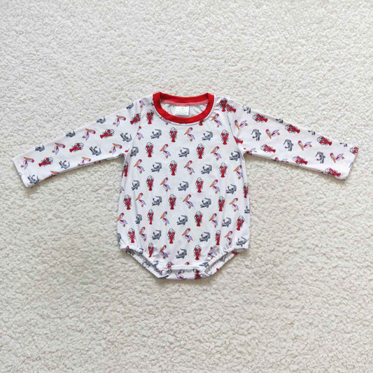 christmas lobster duck pattern infant boy bodysuit