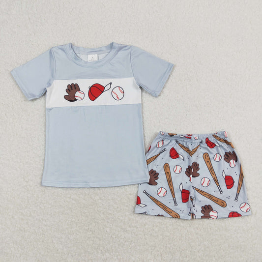 toddler boy baseball shorts set kids clothing