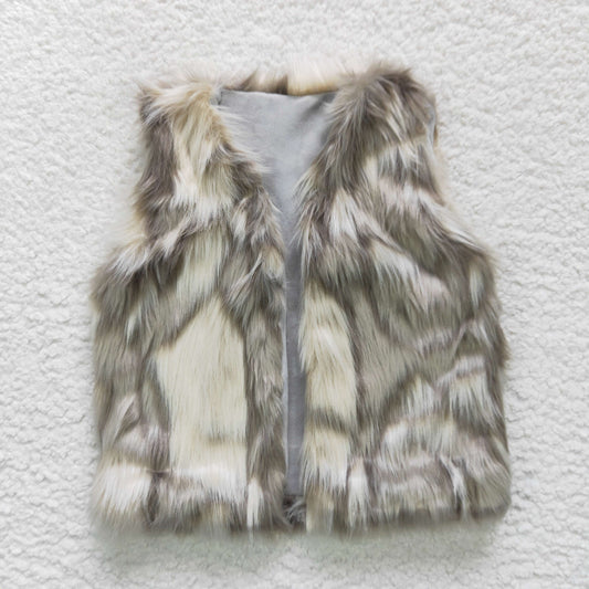 kids winter warm soft fur vest