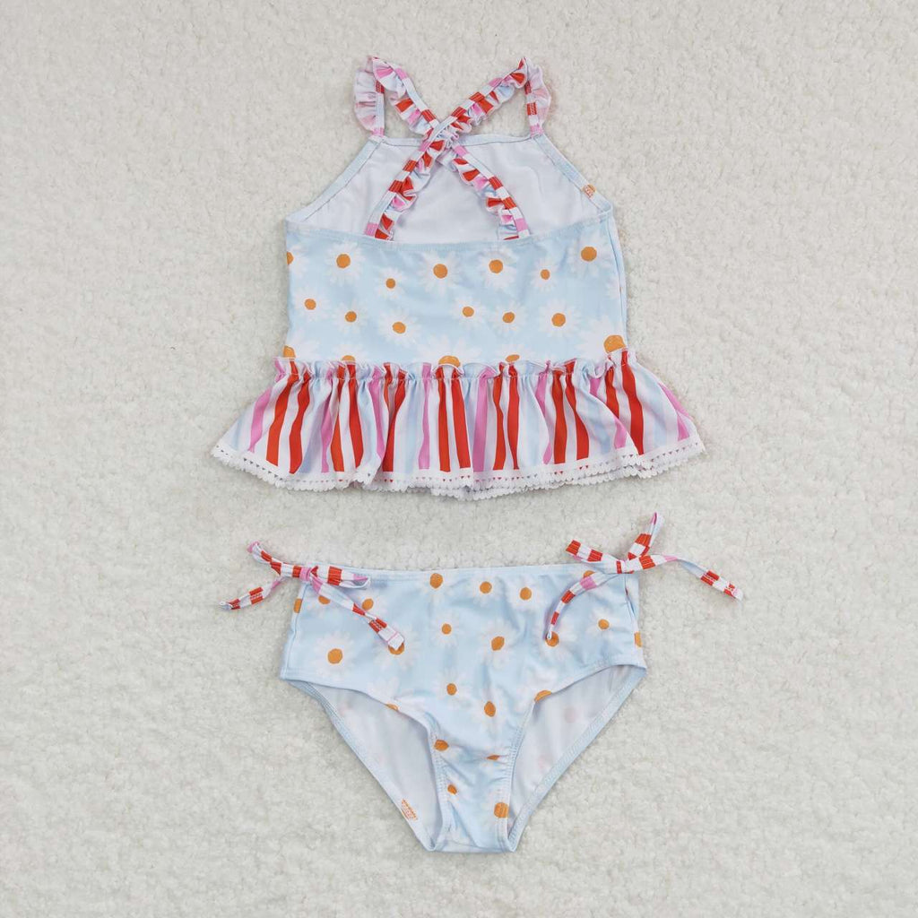 girls 2pieces floral swimsuit