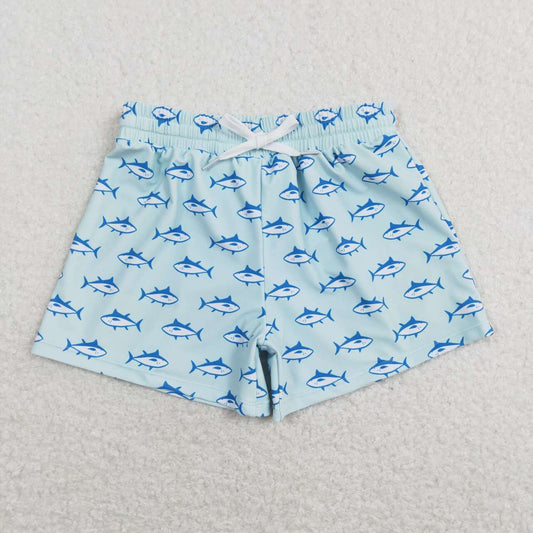 baby boy shark print trunck swim shorts