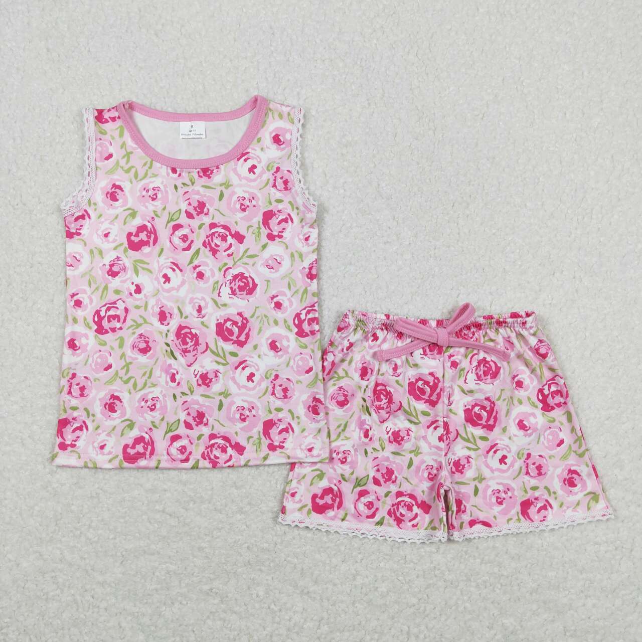 toddler girl clothing pink floral tank shorts set