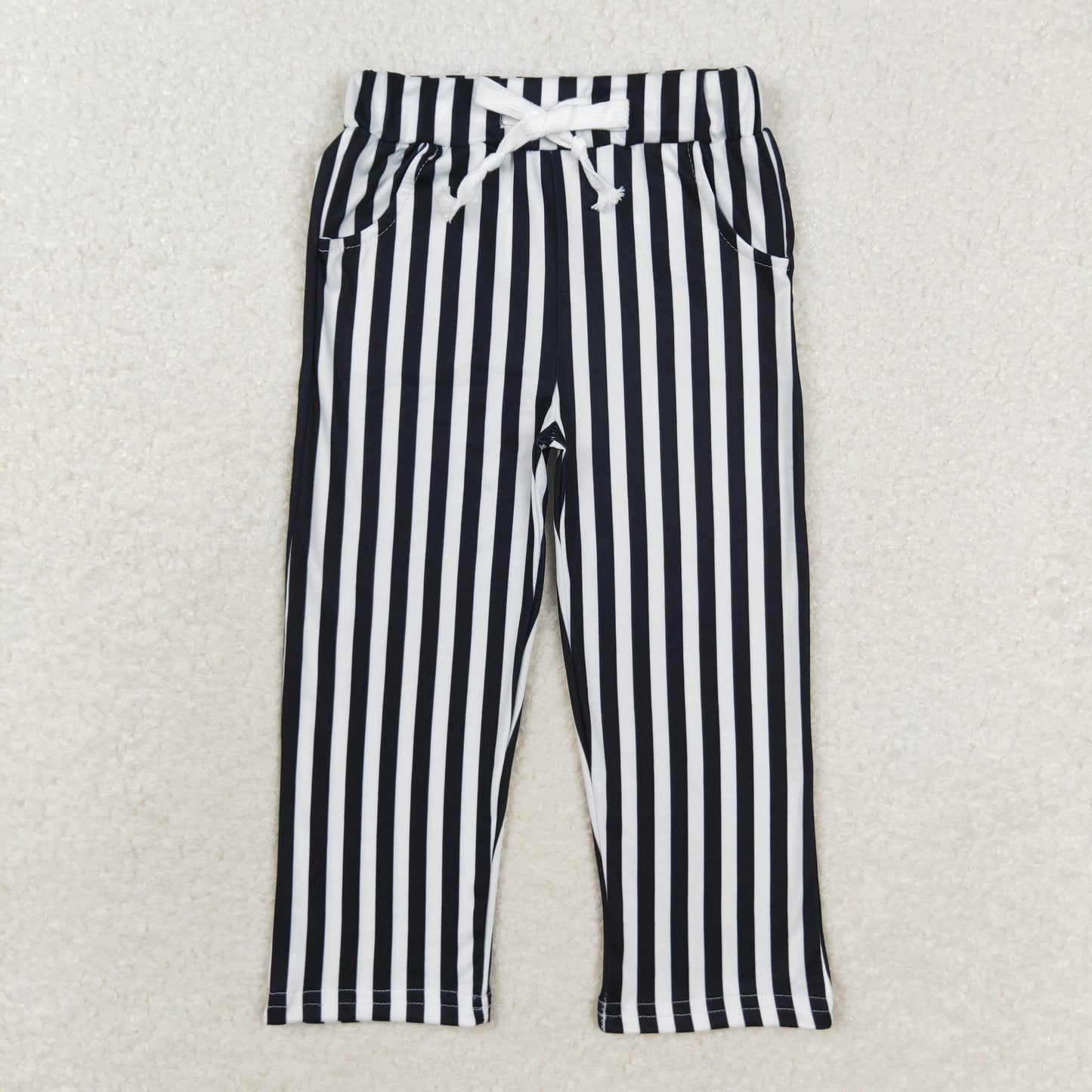 black striped straight pants