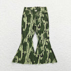 camo denim pants girls flare jeans trousers