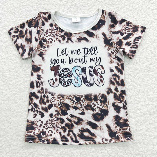 letters jesus girl leopard tee t-shirt