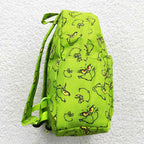 Grinchey print kids school backpack bag for christmas
