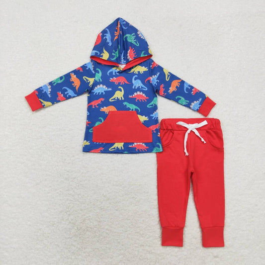 blue red dinosaur hoodie outfit