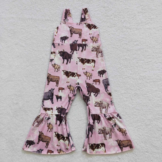 pink farm animal overall jumpsuit kids clothing girl 1pcs outfit